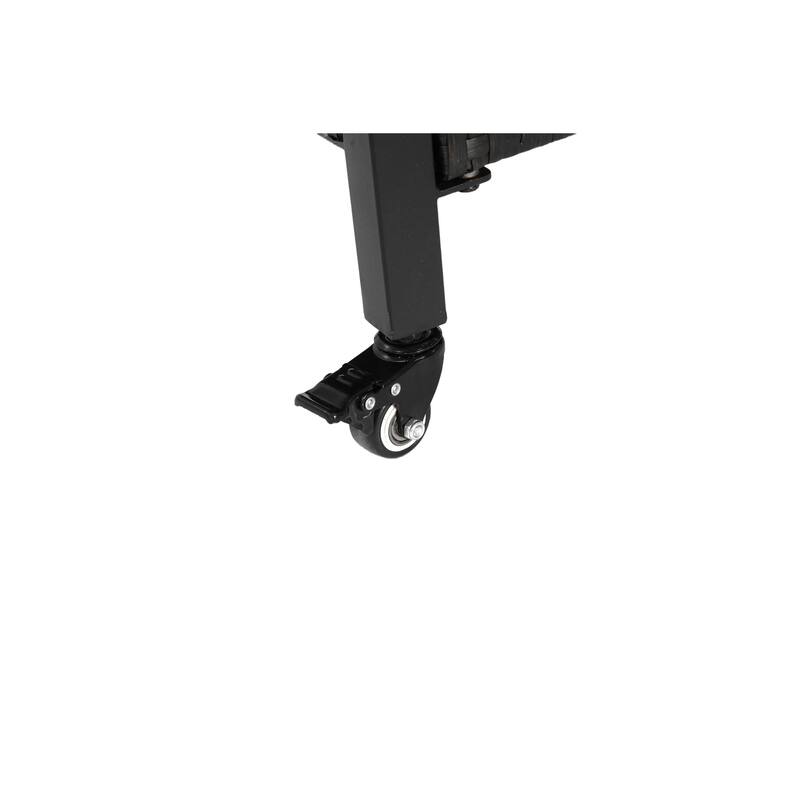 Anmytek Dark Brown Wicker Rolling Storage Cabinet with Doors for Patio Pool Deck Outdoor