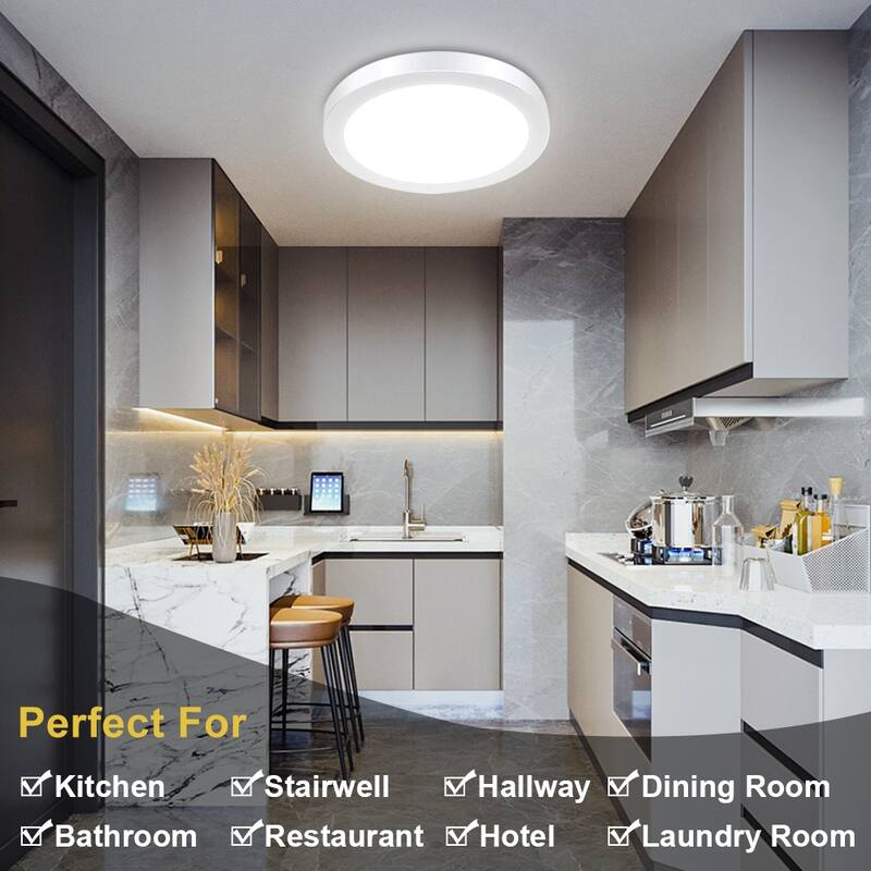 5 Packs LED Round Flush Mount Panel Ceiling Light for Hallway/Kitchen/Kids Room,18/24Watt