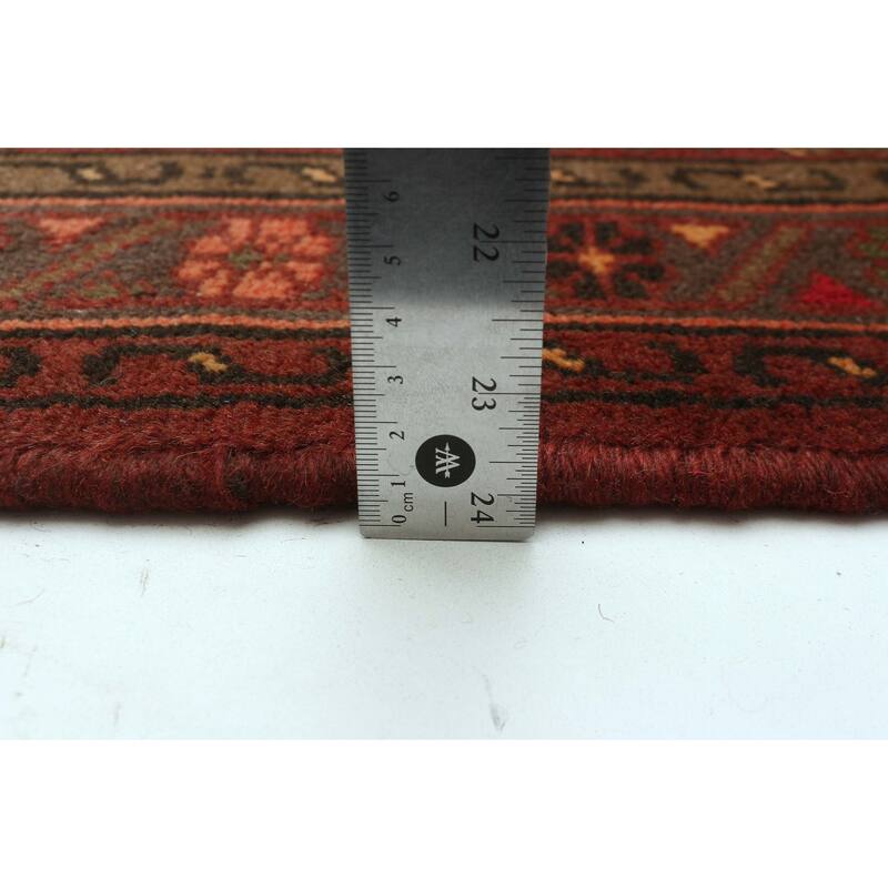 ECARPETGALLERY Hand-knotted Andelz Dark Red Wool Rug - 3'5 x 4'10