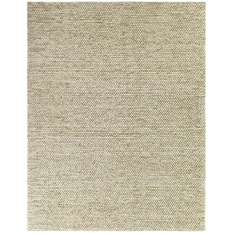 Pebbles Soft Textured Wool Area Rug - 7'10" x 10' - Ivory - Rectangle