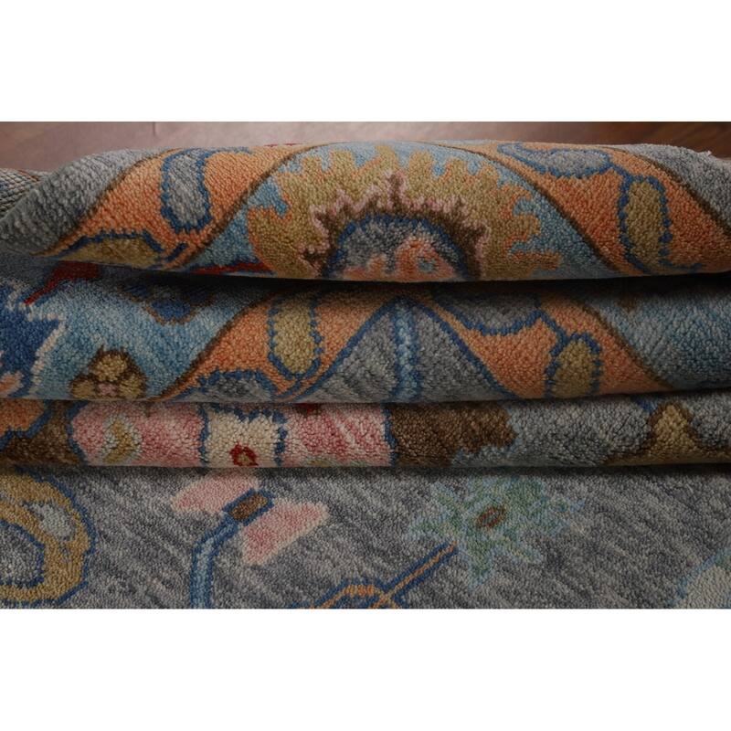 Floral Oushak Oriental Area Rug Handmade Wool Carpet - 8'9"x 11'9"