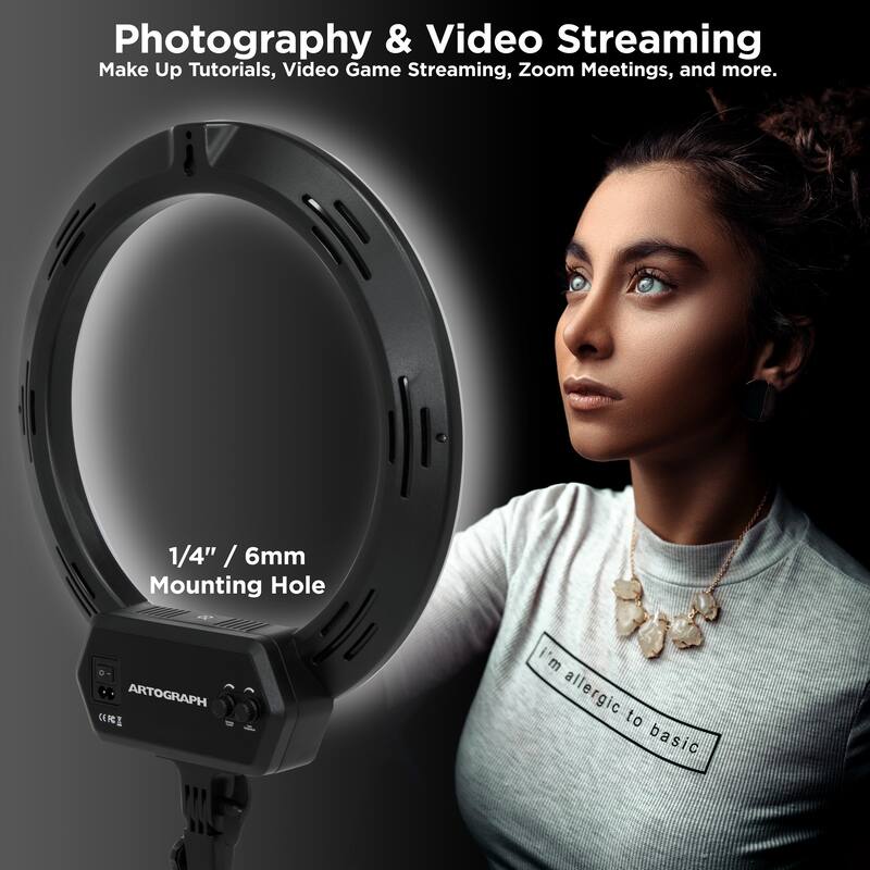 Artograph 16 Inch Ring Light with Tripod Legs, Remote and Carry case - 16 Inch