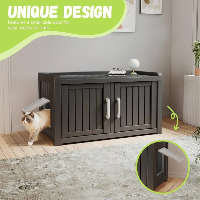 Decksplore Insulated Resin Cat House Weatherproof Outdoor Shelter Indoor Comfort with Easy Assembly