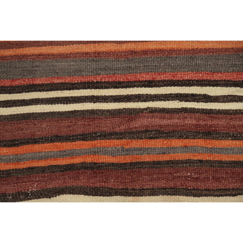 Hand Woven Oriental 100% Wool Carpet Southwestern Geometric Multi-Colored Kilim Area Rug - 10' 4'' X 5' 2''