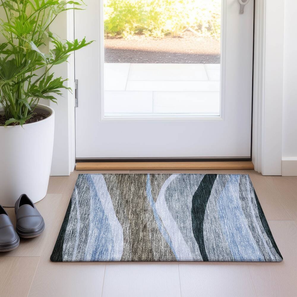 Machine Washable Indoor/ Outdoor Contemporary Deco Chantille Rug