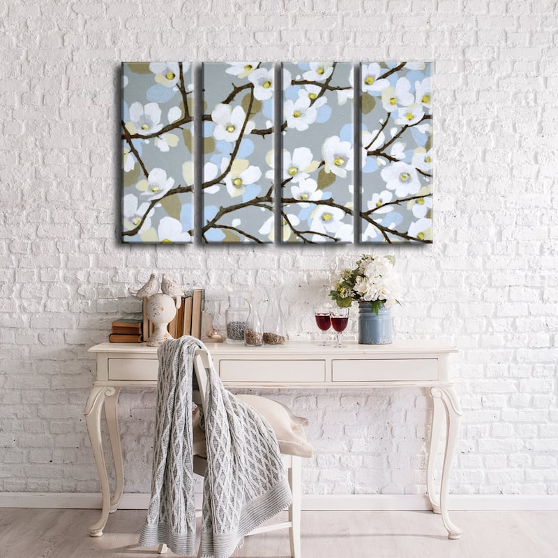 'Dogwood Blossoms' 4 Piece Wrapped Canvas Wall Art Set by Norman Wyatt Jr.
