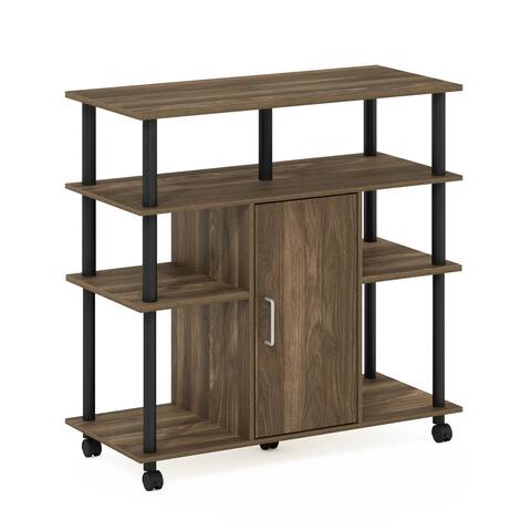 Furinno Helena 4-Tier Utility Kitchen Island on wheels with Storage Cart