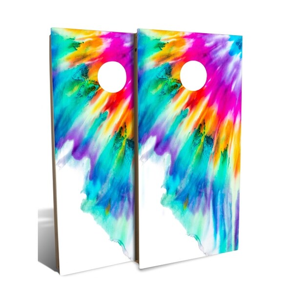 Tie-Dye Rainbow Corner Cornhole Board Set (Includes 8 Bags) - N/A ...