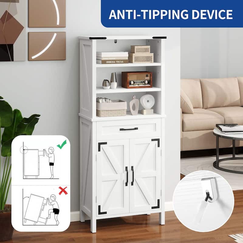 58" Tall Storage Cabinet Bathroom Storage Cabinet