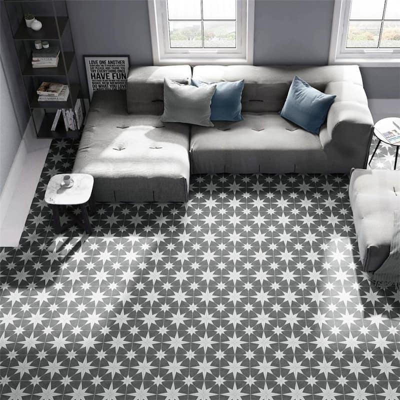 Merola Tile Stella Night 9-3/4" x 9-3/4" Porcelain Floor and Wall Tile