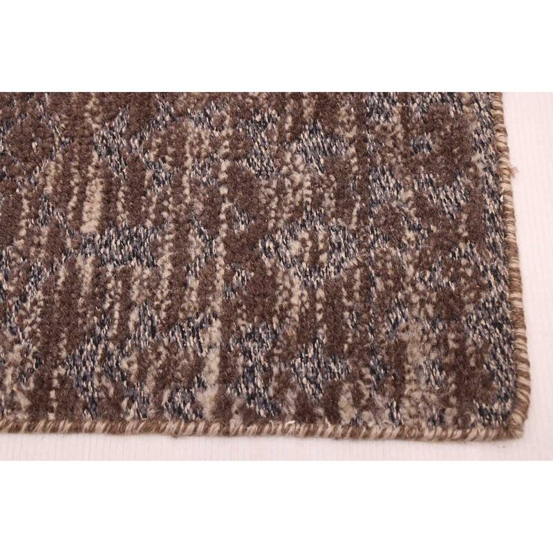 ECARPETGALLERY Hand-knotted Tangier Dark Brown Wool Rug - 5'3 x 7'10