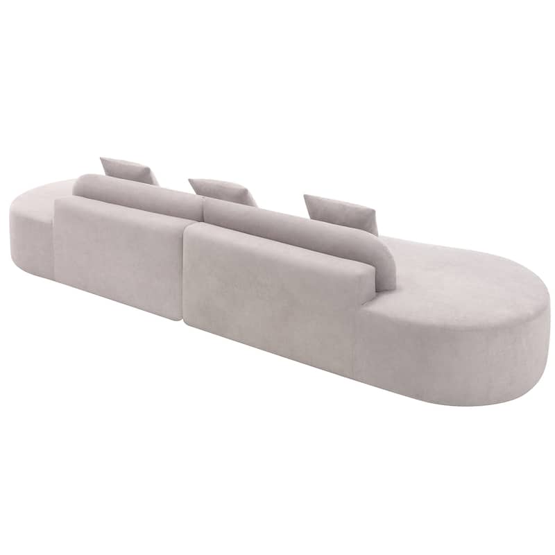 130 Inch Oversized Modular Sofa,Curved Sofa For Living Room,No Assembly Required, 3 Pillows