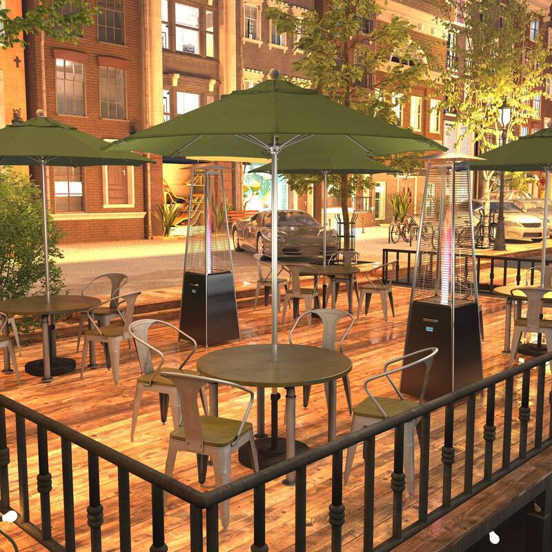 California Umbrella 7.5' Rd. Aluminum Frame, Fiberglass Rib Market Umbrella, Push Open,Anodized Silver Finish, Pacifica Fabric