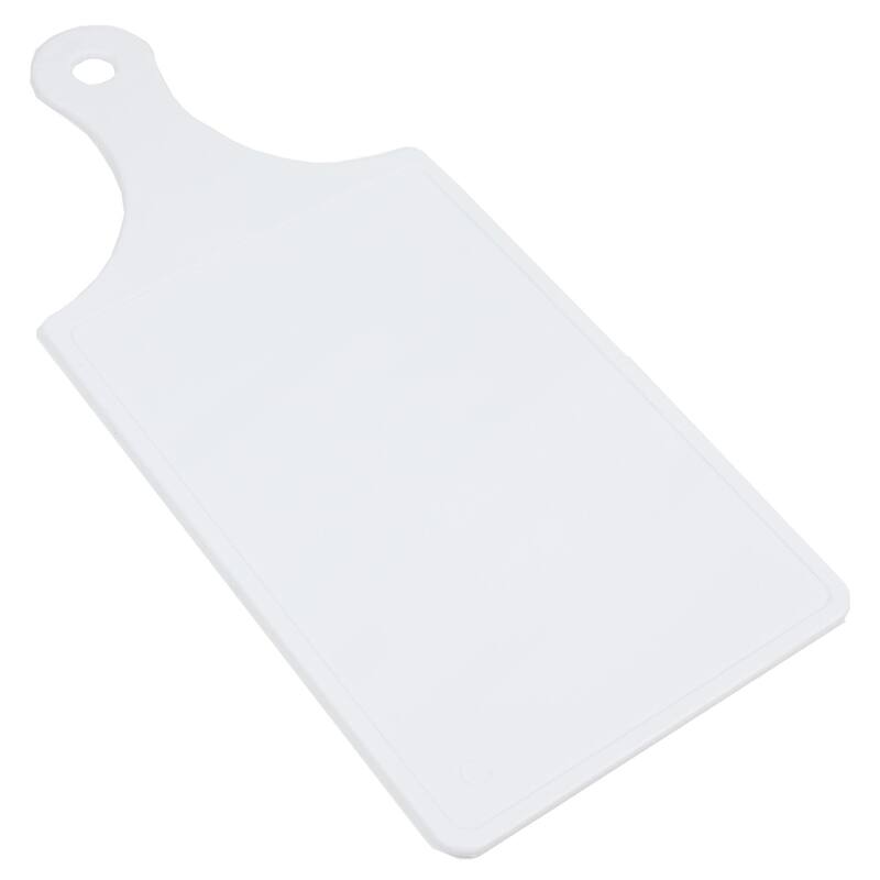 Chef Craft 8.5 x 5.5-Inch Plastic Paddle-Shaped Cutting Board with Handle - White