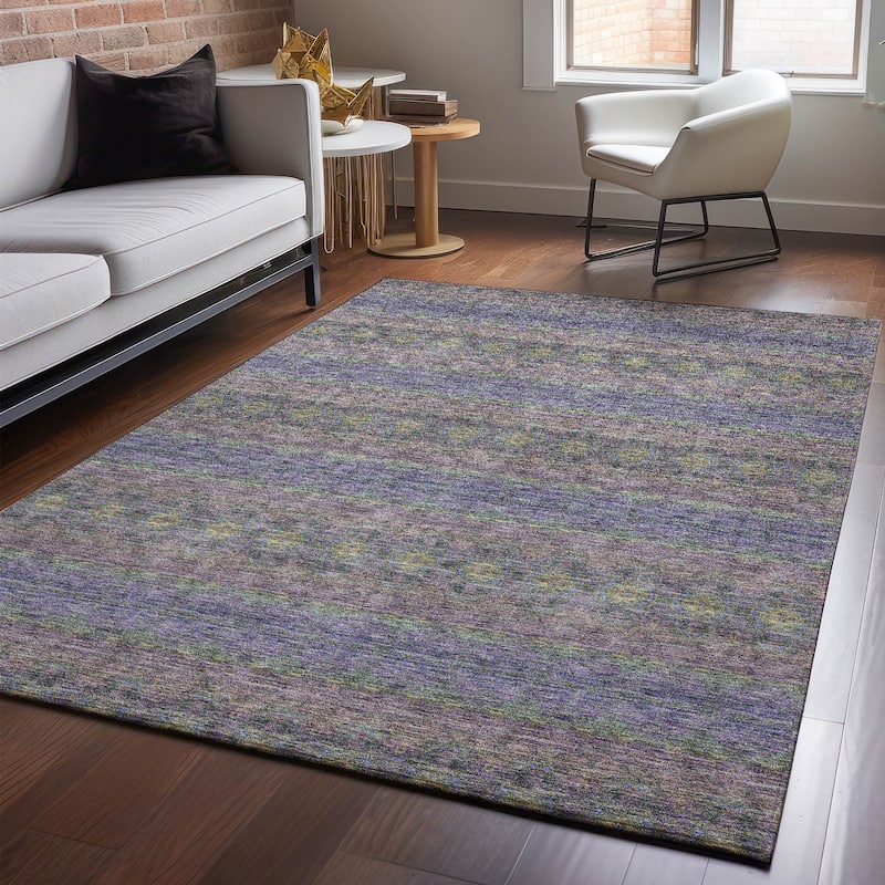 Premium Washable Super Soft Boho Stripes Mayfield Rug - Purple - 10' x 14' - Rectangle