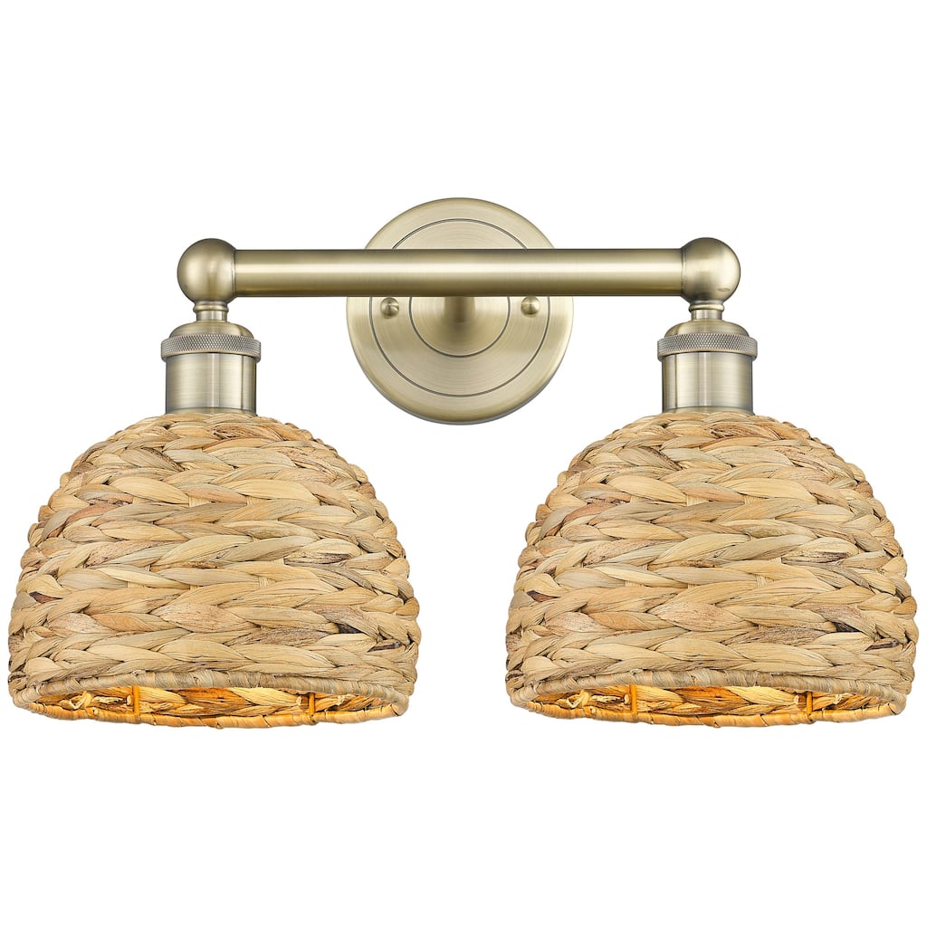 Innovations Lighting 616-2W-11-17 Woven Rattan Vanity Woven Rattan 2
