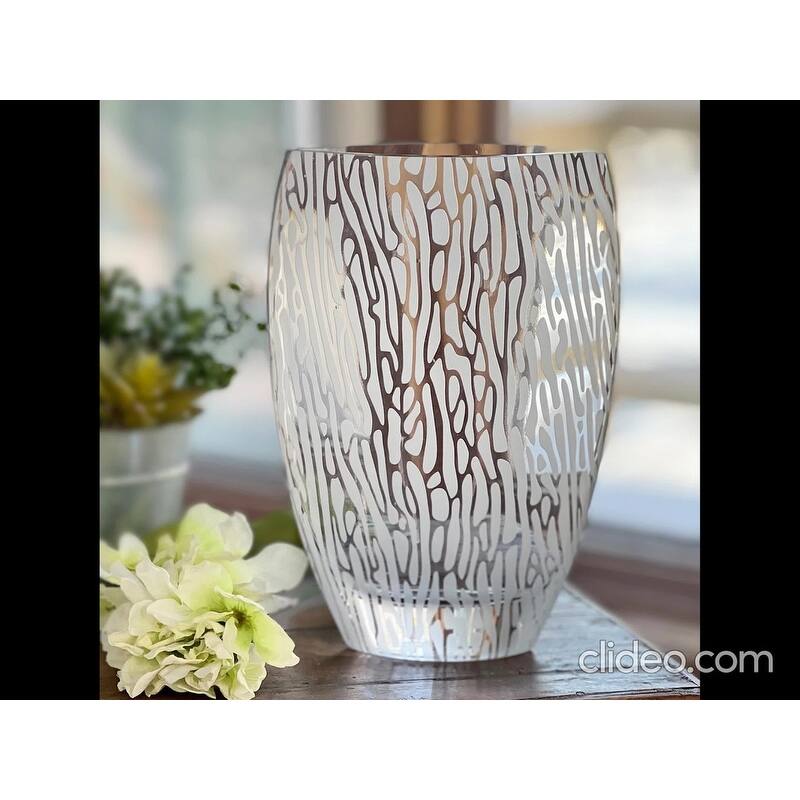 Raindrops Mouth Blown European 12" Crystal Vase