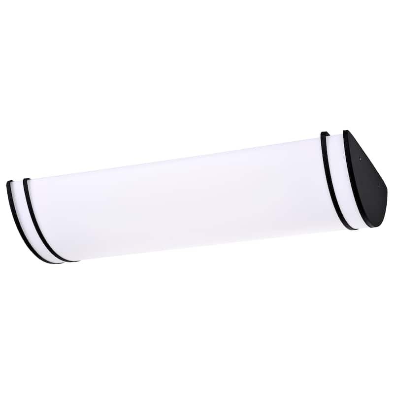 Glamour LED 25 inch Linear Flush Mount Fixture Black Finish CCT Selectable 3K/4K/5K - Matte Black