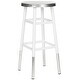 preview thumbnail 7 of 6, SAFAVIEH 30 -inch Kenzie Silver Dipped White / Silver Barstool - 13.5" x 13.5" x 30"