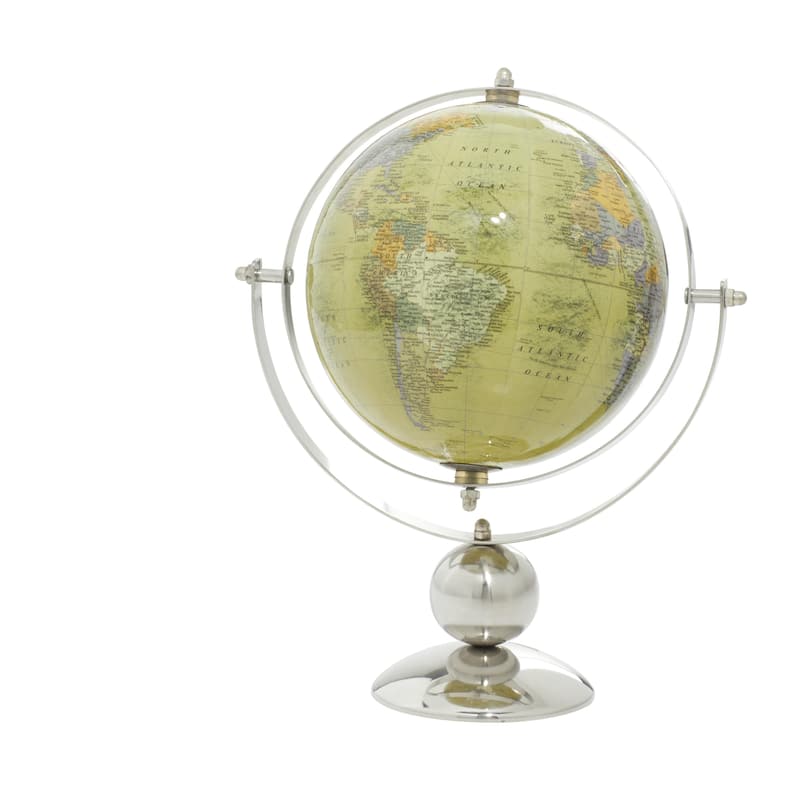 Stainless Steel Metal Globe - Silver - Roche River Decor