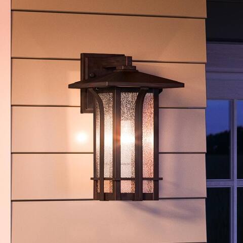 Luxury Craftsman Wall Sconce, 19.25H x 11"W, with Tudor Style, Olde Bronze, by Urban Ambiance