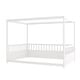 preview thumbnail 10 of 8, Full Size Modern Wooden Canopy Floor Bed Frame with Guardrails