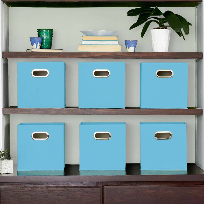 Household Essentials Open Fabric Cube Storage Bins, Set of 6
