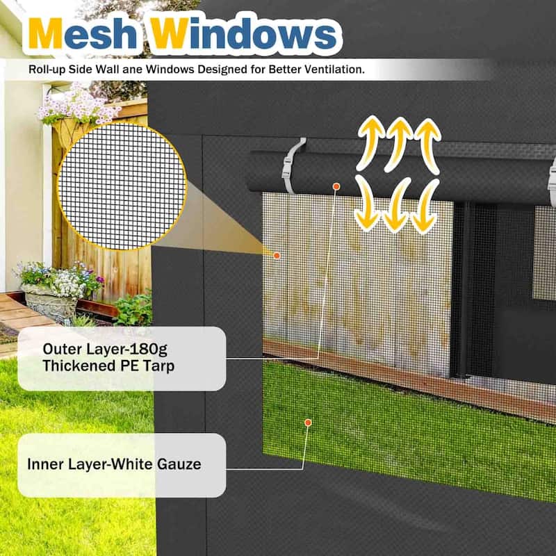 Futzca 12x20 ft Carport Canopy, Waterproof Outdoor Shelter with Sandbags