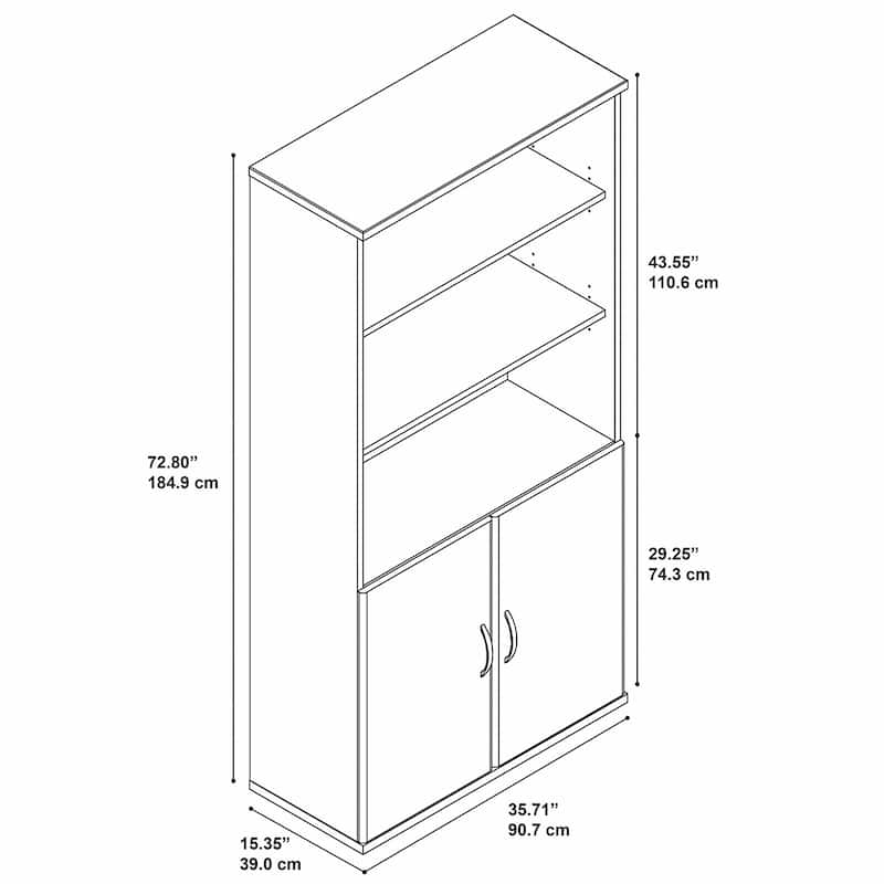 Series C 36W 5 Shelf Bookcase with Doors by Bush Business Furniture