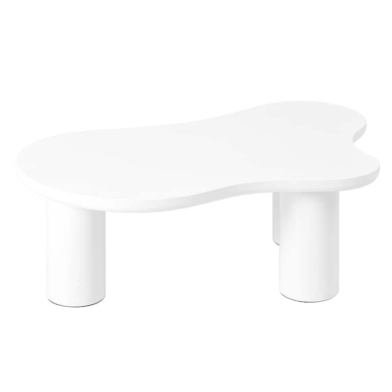 Unique Center Table Coffee Table, White Cloud Shaped End Table Decorative Table Sofa Table for Living Room