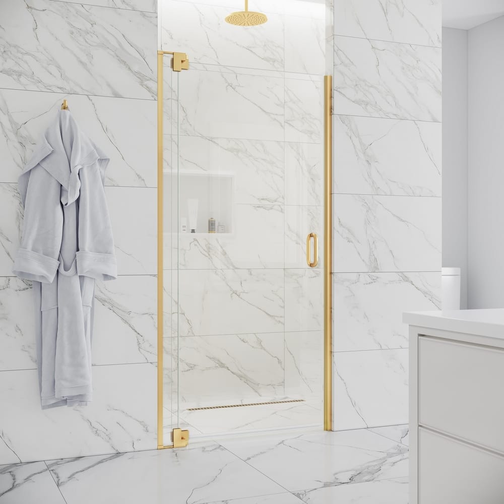 Seawin Flex X Frameless Pivot Shower Door 3/8 in. (10 mm) Clear Tempered Glass with NanoShield Coating