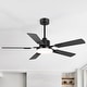 preview thumbnail 65 of 93, 48"/52"/60"/72" Modern Black LED Ceiling Fan with Light Remote (3/5/6/8/12 Reversible Blades) 52"-5-Blade