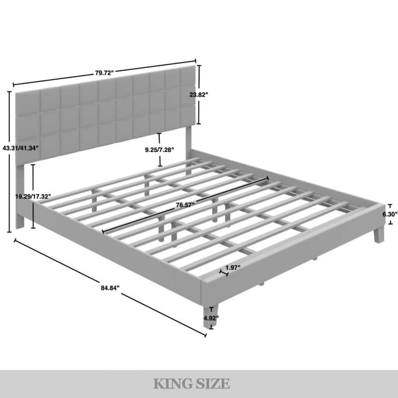 CraftPorch Simply Velvet Platform Bed