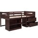 preview thumbnail 1 of 55, Multi-Function Twin Size Wood Loft Bed,Solid Wood Bed with Shelves drawers Antique Espresso