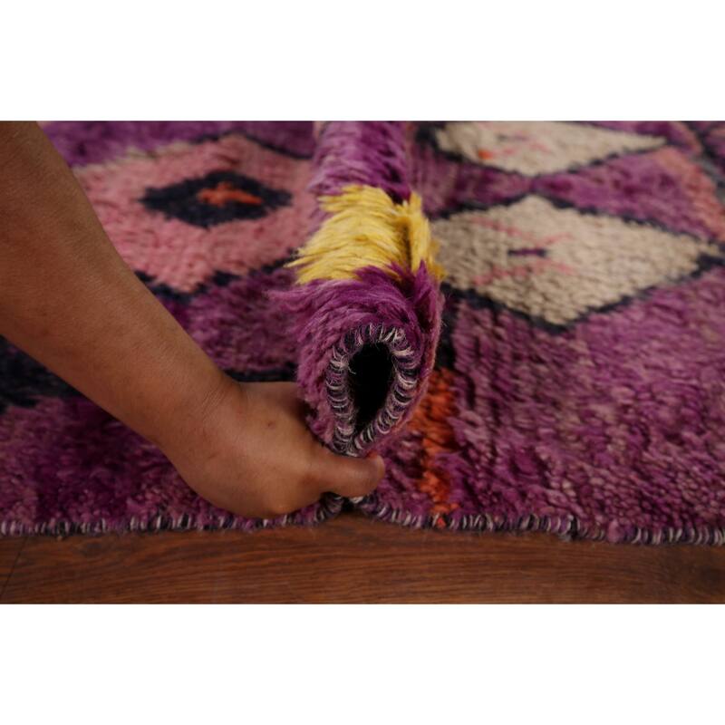 Plush Moroccan Area Rug Handmade Oriental Wool Carpet - 6'2" x 9'10"