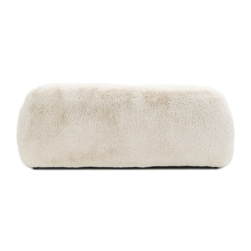 Furniture of America Cynra Modern 2-Piece Faux Fur Sofa Set with Ball Pillows