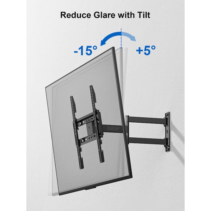 ErgoAV Single Stud Motion Mount for TVs 40″ to 55″ and up to 77lbs