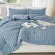 preview thumbnail 17 of 33, 3 Pieces Lightweight Summer Seersucker Bedding Comforters Sets