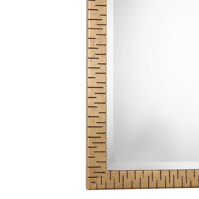 Laser Cut Beveled Rectangular Wall Mirror - 72" - Gold