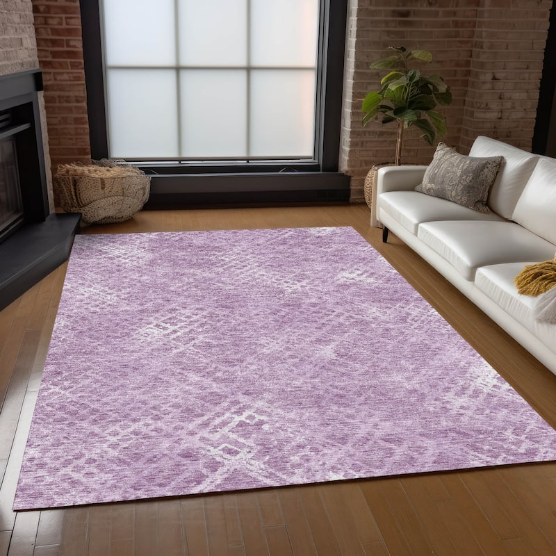 Machine Washable Indoor/ Outdoor Chantille Vintage Trellis Rug