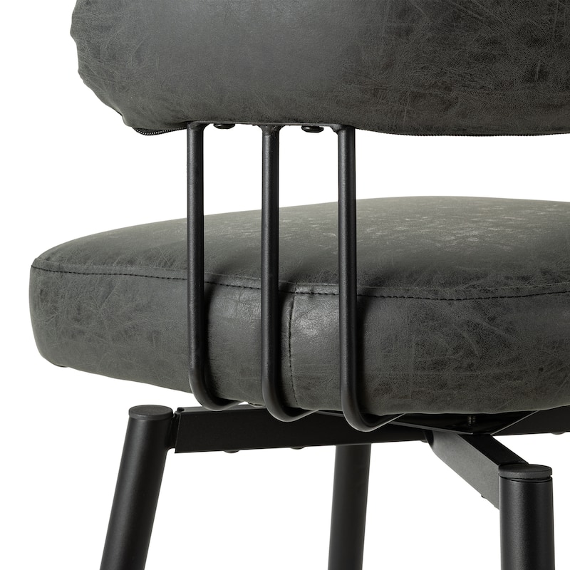 Glitzhome Modern 3-Piece Wooden Swivel Bar Stools & Height Adjustable Pub Table Set