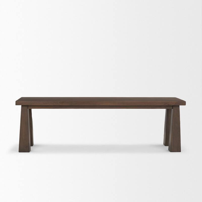 Wolcott Rectangular Dark Brown Solid Wood Bench - 60.0L x 16.0W x 18.0H