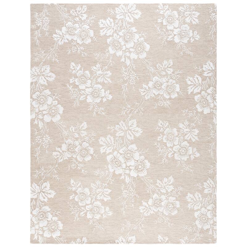 SAFAVIEH Handmade Glamour Riga Modern & Contemporary Viscose Rug - 9' x 12' - Sand/Ivory