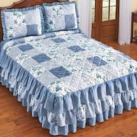 Hadley Triple Ruffle Floral Pattern Quilted Bedspread - On Sale - Bed ...
