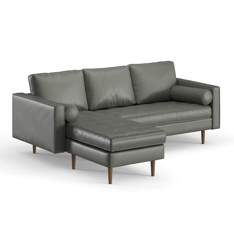 Bloomfield Vegan Leather Reversible Sectional - Slate Vegan Leather