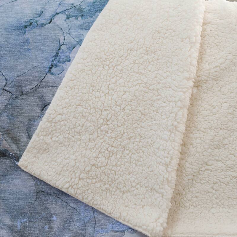Premium Machine Washable Abstract Contemporary Sherpa Throw Blanket