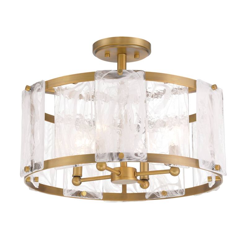 Minka Lavery 3635 Veil 4 Light 18" Wide Semi-Flush Drum Ceiling - Legacy Brass
