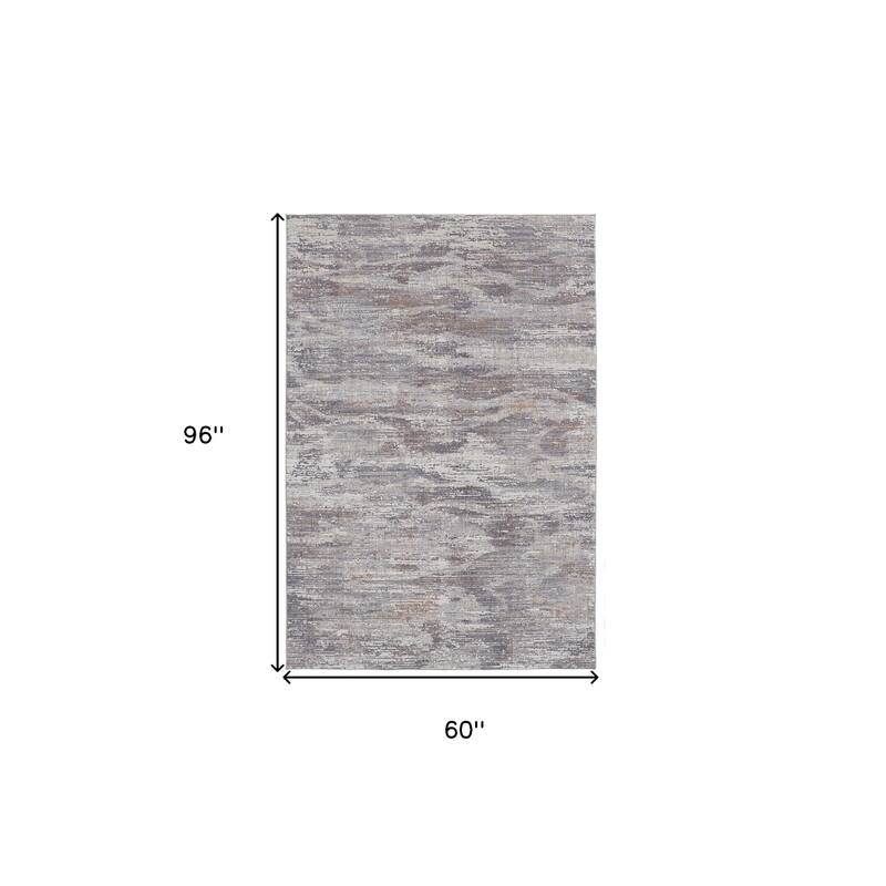 Wuju Power Loomed Distressed Abstract Modern Stain Resistant Area Rug By HomeRoots
