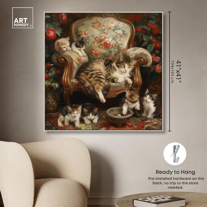 Lounging Cats Canvas by Art Remedy