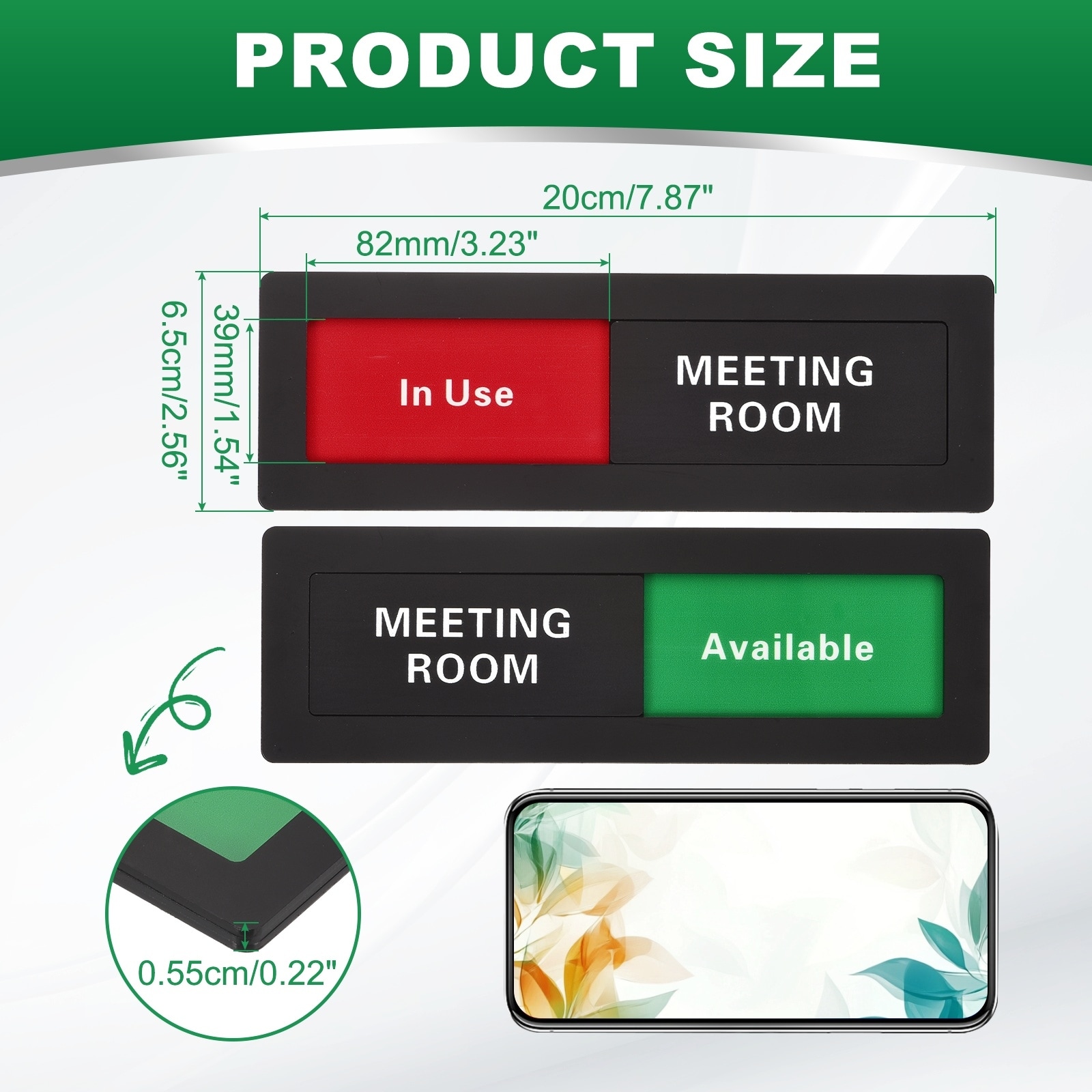 Office Door Signs Available in Use Sign Acrylic Self-Adhesive Office Supplies Sticker 5 - Black